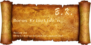 Boros Krisztián névjegykártya